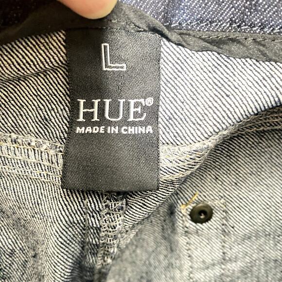 Hue Dark Denim Pull on Stretch Five Pocket Jeggings Size Large - Picture 5 of 6